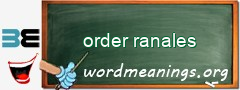 WordMeaning blackboard for order ranales